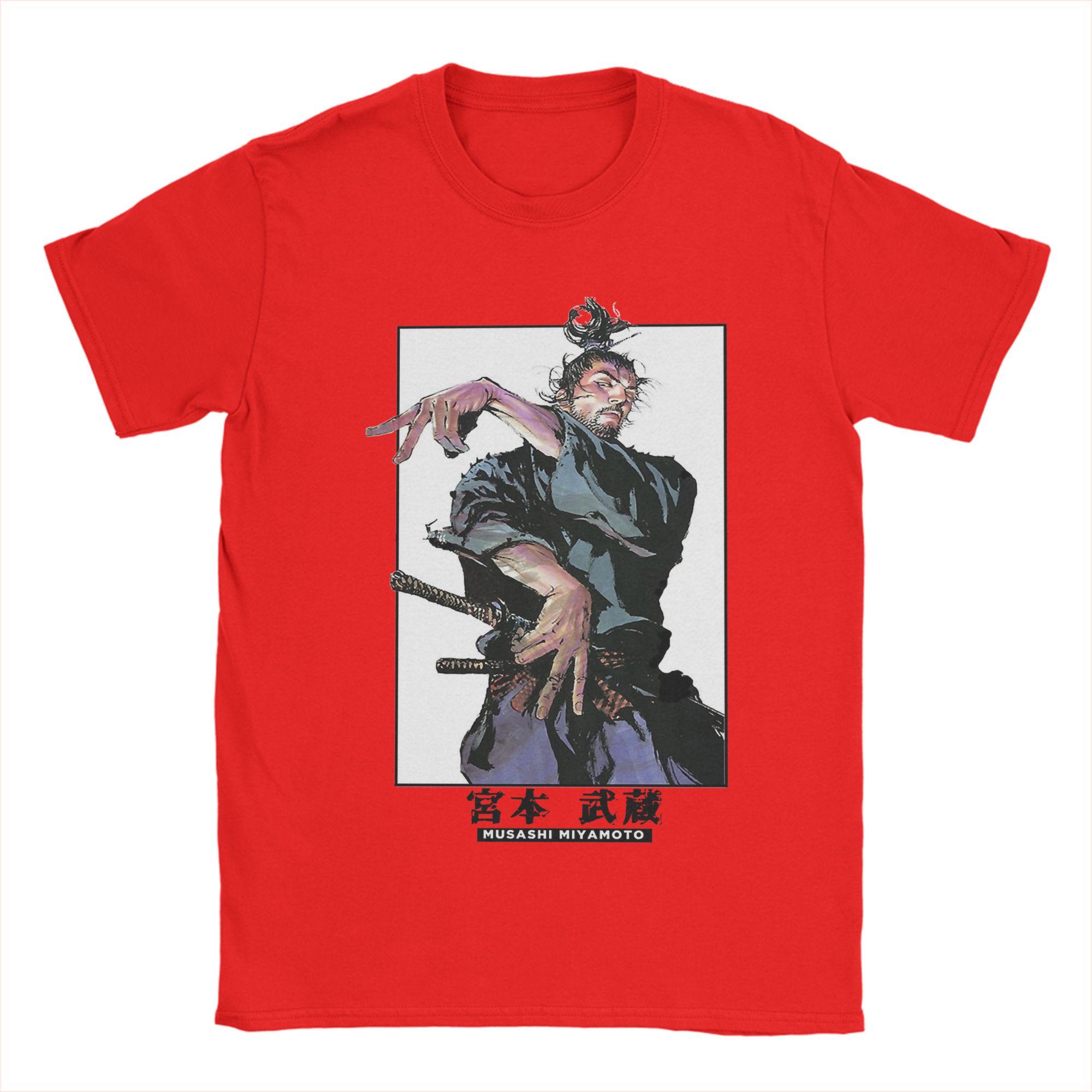 Mens TShirts Musashi Miyamoto Sasaki Kojiro Vintage Cotton Tees Short Sleeve Vagabond T Shirt Crew Neck Tops Birthday Present S