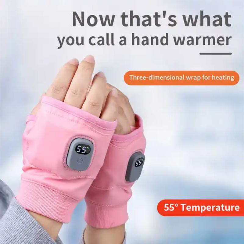 Windproof Rechargeable Heated Gloves 360 Degree Thermal Warm Fingerless for Outdoor Hiking Cycling Winter Sports Heated