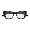Gucci Mirror Side Logo Injection Cat Eye Optical Glasses Women's Black