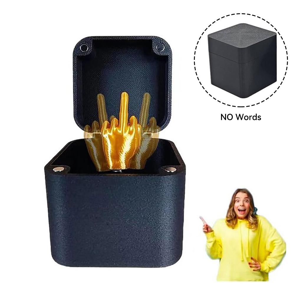 Middle Finger InBox Creative Funny Decorative Crafts 3D Printing Middle Finger Christmas Gift Boxs Family Game Gift Funny Toy