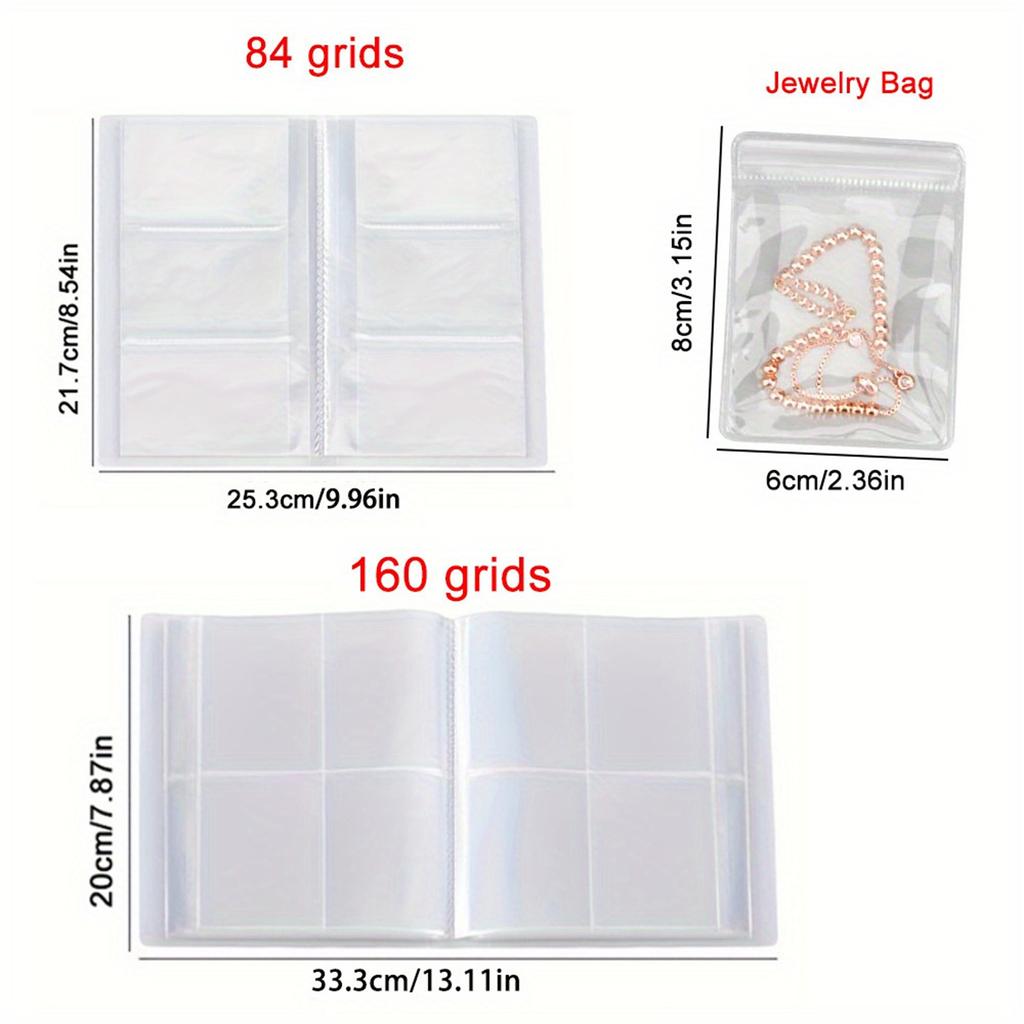 1/2/3/5/10PCS Livret de rangement pour bijoux à 160 grilles sans petites poches, adapté pour boucles d'oreilles, boucles d'oreilles et exposition de bijoux