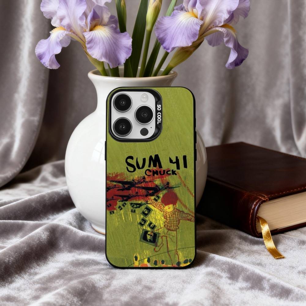 Hard-rock S-Sum 41 Band Phone Case For iPhone17,16,15,14,13,12,11 Plus,Pro Max Black Candy Silver Phone Case