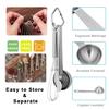 Stainless Steel Measuring Spoon Round Baking Scale Spoon Plus Measuring Ruler Egg Beater