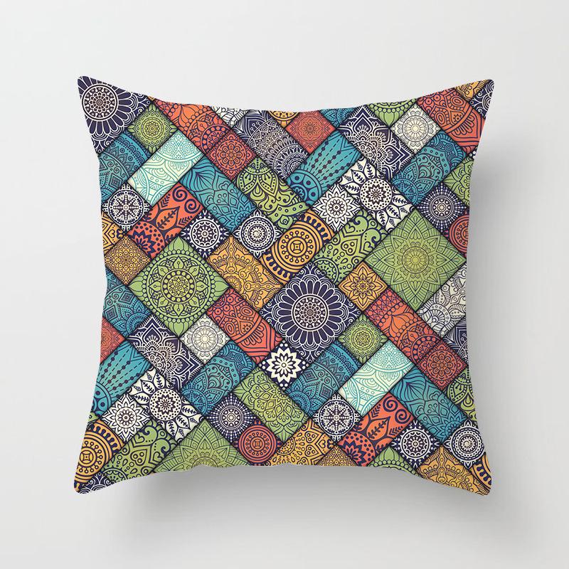 New Mandala Geometric Blue Cushion Covers Hot Boho Decorative Polyester Pillowcase Modern Fashion Art Couch Throw Pillows Cover