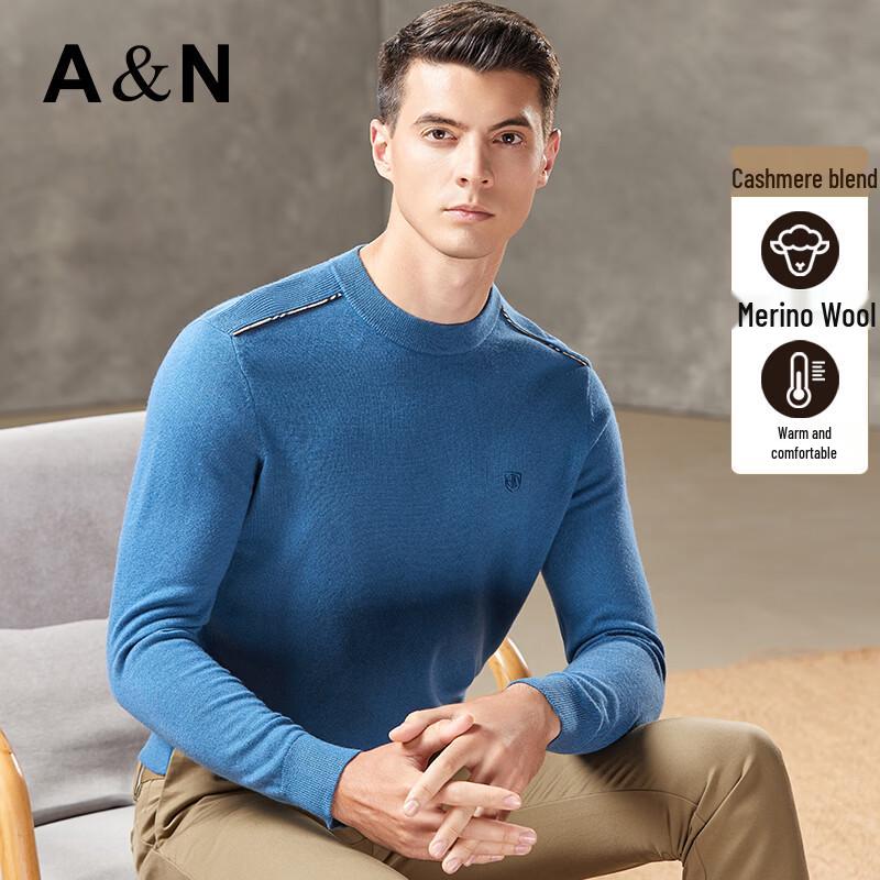 Antonio Men s Lambswool & Cashmere Round Neck Sweater L