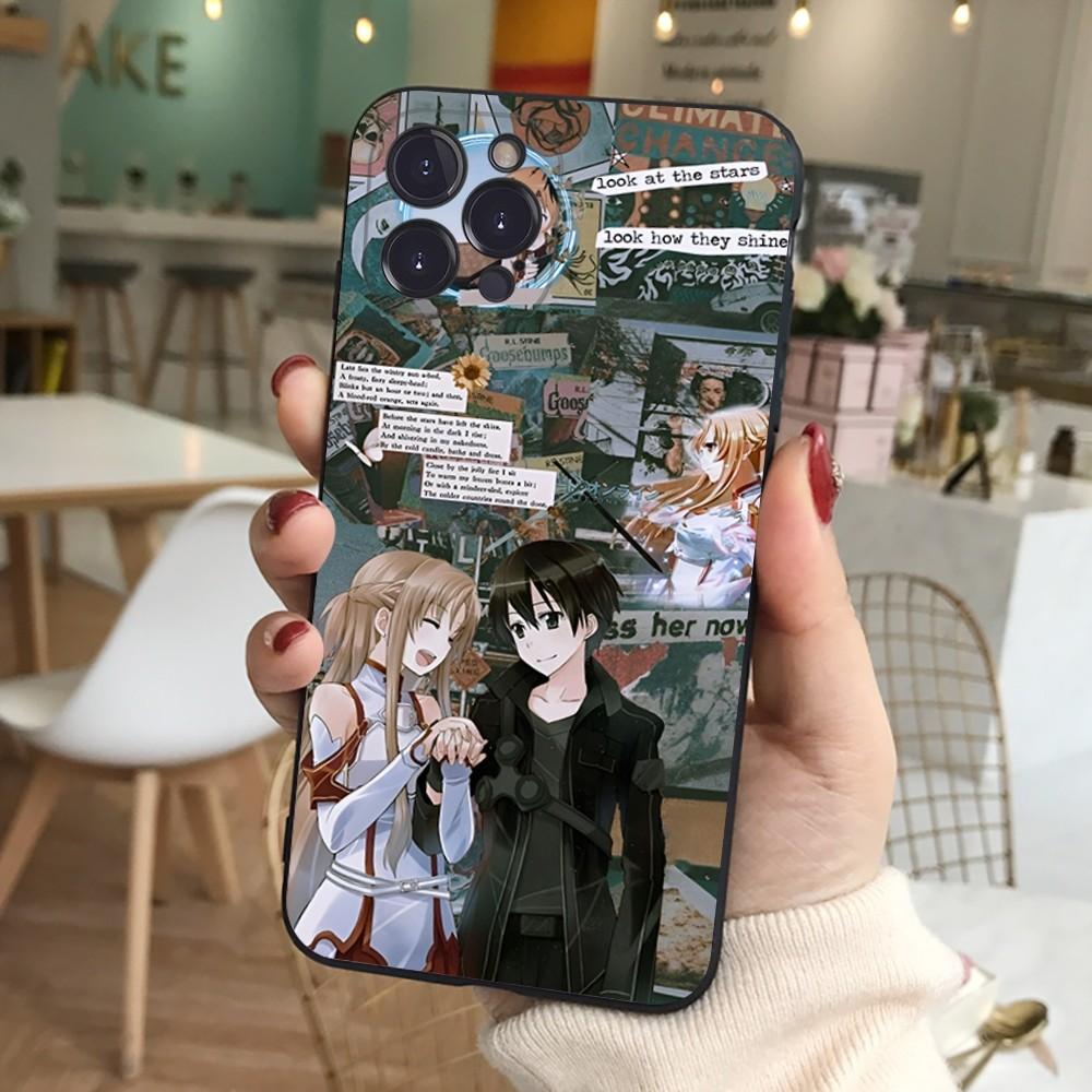 Sword Art Online SAO Anime Phone Case For iPhone 15 6 7 8 Plus 11 12 13 14 Pro SE 2020 MAX Mini X XS XR Back Funda Cover