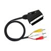 SCART 21Pin Штекер на 3 RCA Композитний Відео Кабель 1.5М Зміна Кольору Регульований Відмінний Звук Відео З'єднання для Телевізора Плеєрів Дисків