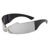 Trendy Rimless Metal Decorated Futuristic Sunglasses