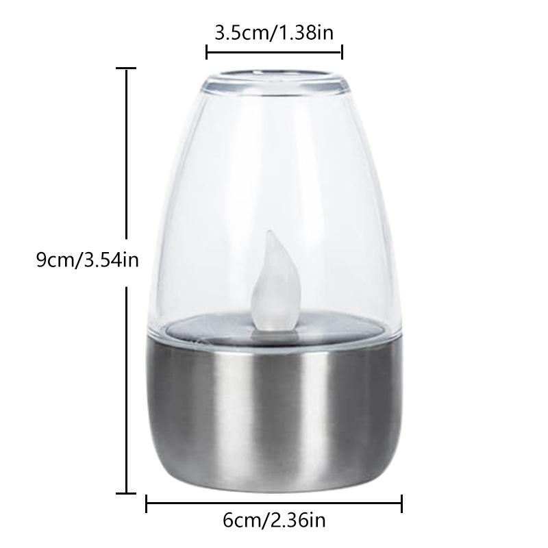 Solar Kerzenlicht Flammenlose LED Nachtlichter Edelstahl Wasserdicht Rasenlicht Außen Garten Geburtstagsfeier Deko