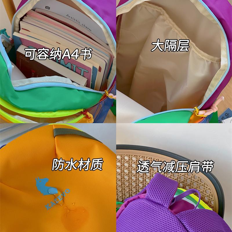 Schultasche Bergsteigertasche Dopamin Koreanische Version Rucksack mit Kontrastfarben Große Kapazität Spritzwassergeschützt Wandern Outdoor