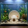 Seashell Shaped Fish Hiding House Plastic Betta Shelter Fish Shrimp Habitat Living Room