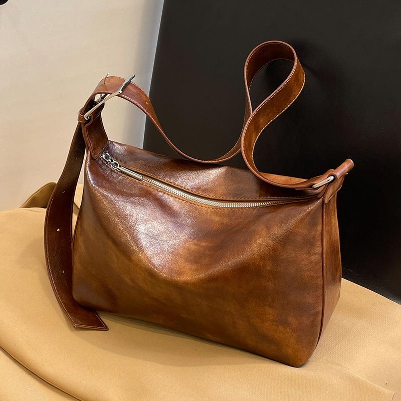 Retro Single Shoulder Armpit Bag, Pillow Bag, Women's Premium Sense Large Capacity Bag, Women's Large Oblique Span Bag