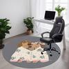 1pc Floral Hearts Dachshund Office Round Area Rug, Under Office Chairs Bedroom Living Room Home Decor, Room Deco