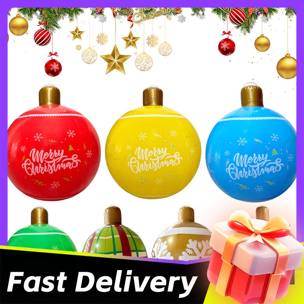 24 Inch PVC Giant Inflatable Christmas Ball PVC Inflatable Christmas Ball Outdoor Christmas Decoration Ball Festival Party Decor