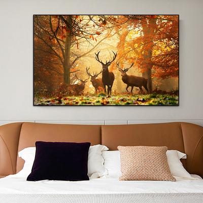 Modern Wall Decor Canvas Painting Forest Deer Autumn Landscape Poster Art Prints Home Decor Pictures for Living Room No Frame