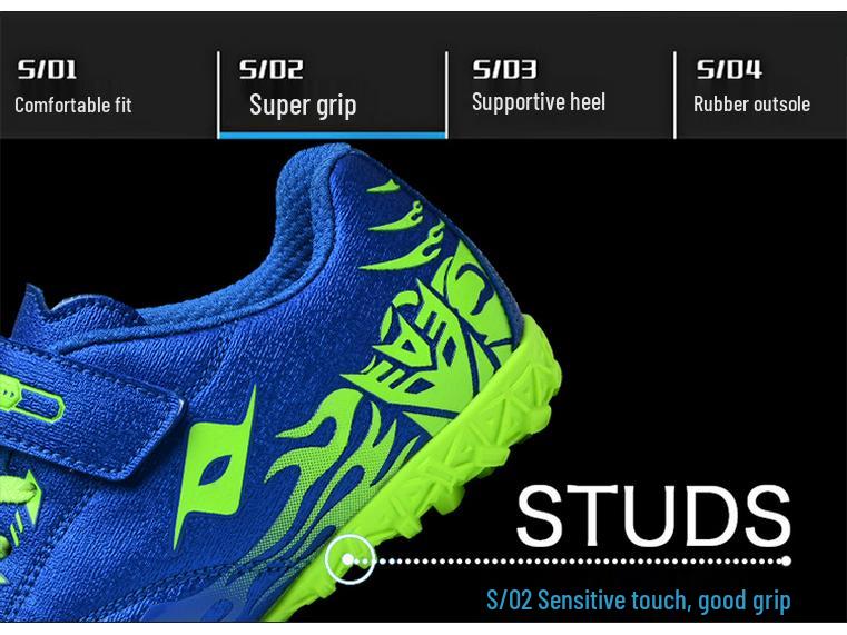 Xisailong Kids' Soccer Shoes, Velcro, TF Studs, for Primary & Middle School Students