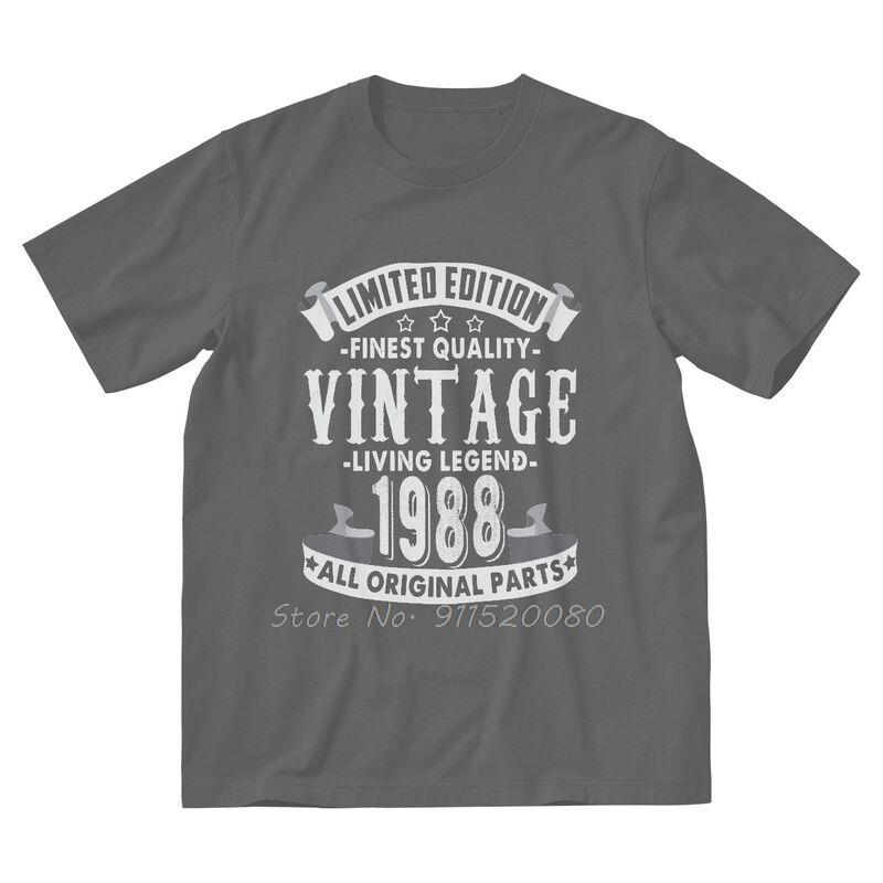 Vintage 1988 Tshirt Mens Harajuku T Shirt Cotton Birthday Gift Old Tshirt Urban Tees Tops Streetwear Harajuku