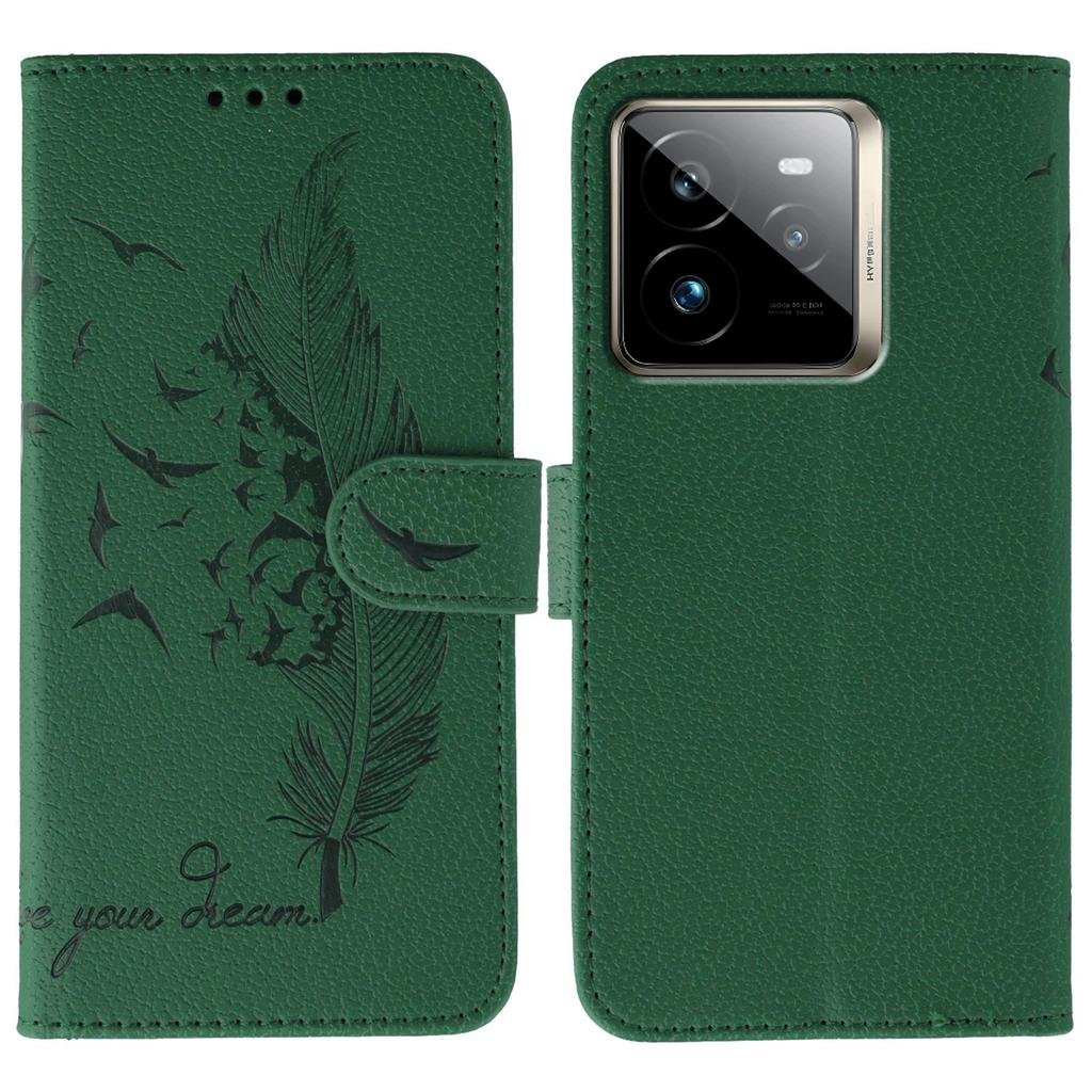 For Realme GT 7 Pro 5G Case Feather Imprint PU Leather Wallet Phone Cover