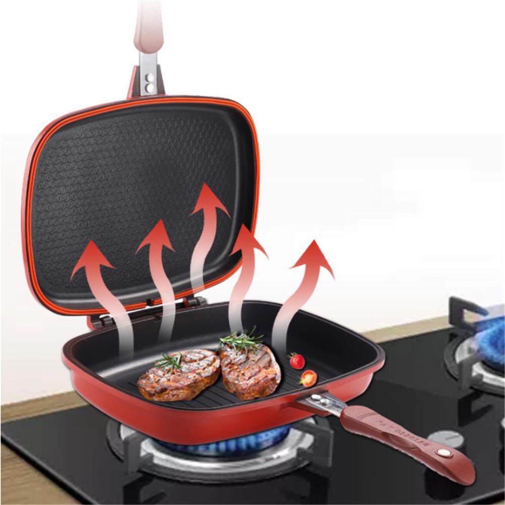 Buy Double Sided Grill Pan Red at affordable prices — free shipping