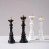 Small International Chess Resin Ornament - Desktop Decor with King, Queen & Horse Pieces