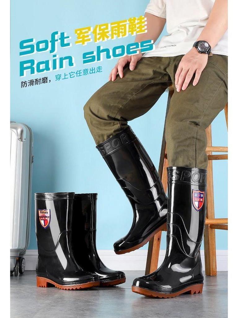 Men's High-Top Waterproof Non-Slip Work Boots with Rubber Sole