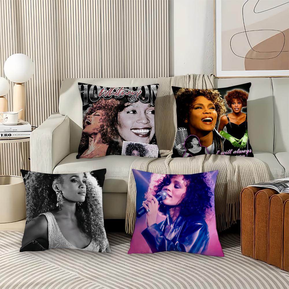 Singer Whitney Houston Pillow Case Office Cushions Suitable For Sofa Car Bedroom Decorative Cushion Cover