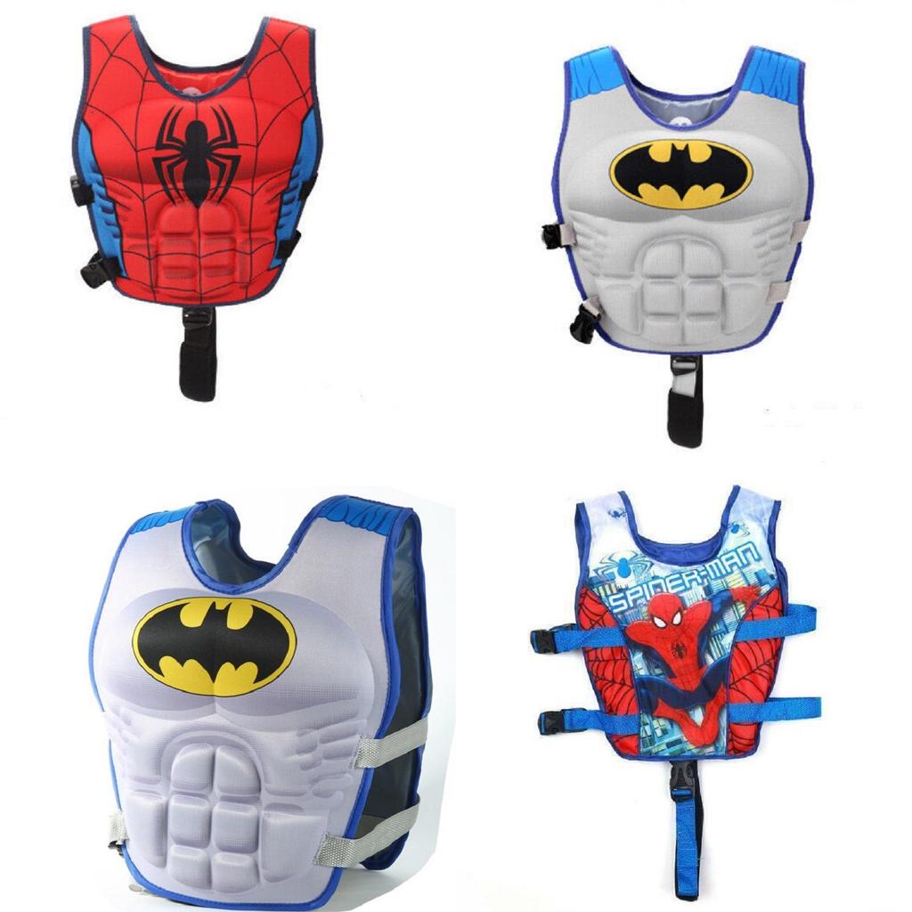 Chaleco Flotador Musculoso para Niños para Actividades Acuáticas Estampado de Dibujos Animados Tejido de Poliéster