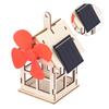 Solar Powered Windmill Wooden House DIY Kids Children Science Educational Experiment Toy