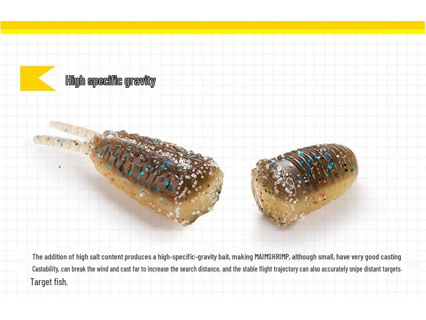 RIKAON Vysoce Gravitační Měkká Nástraha Wild Dog Shrimp pro Seabass a Mandarínské Ryby