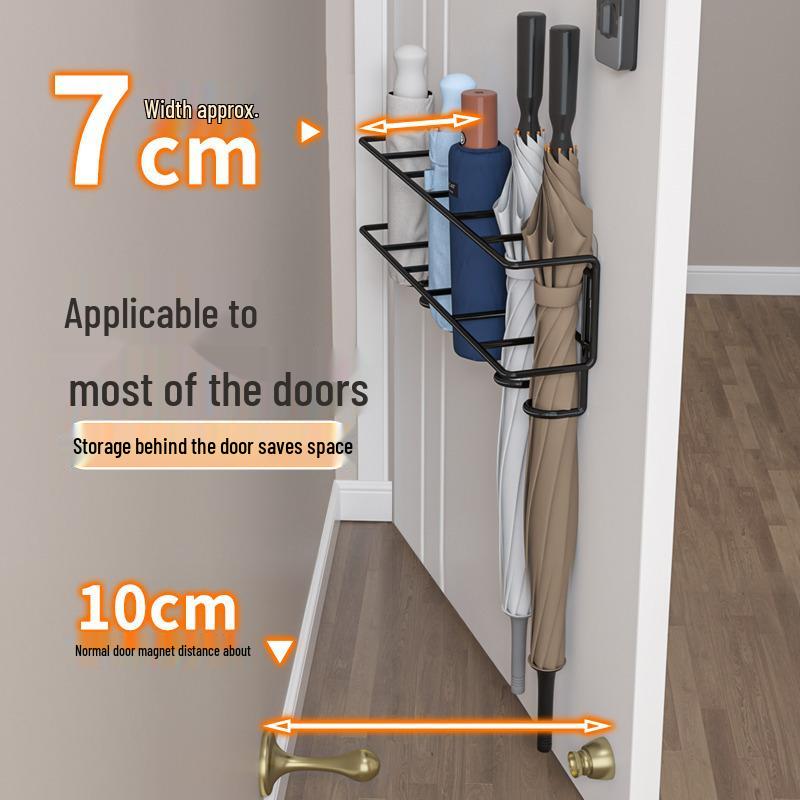 Wall-Mounted No-Punch Umbrella Rack: Large Capacity Doorway Holder