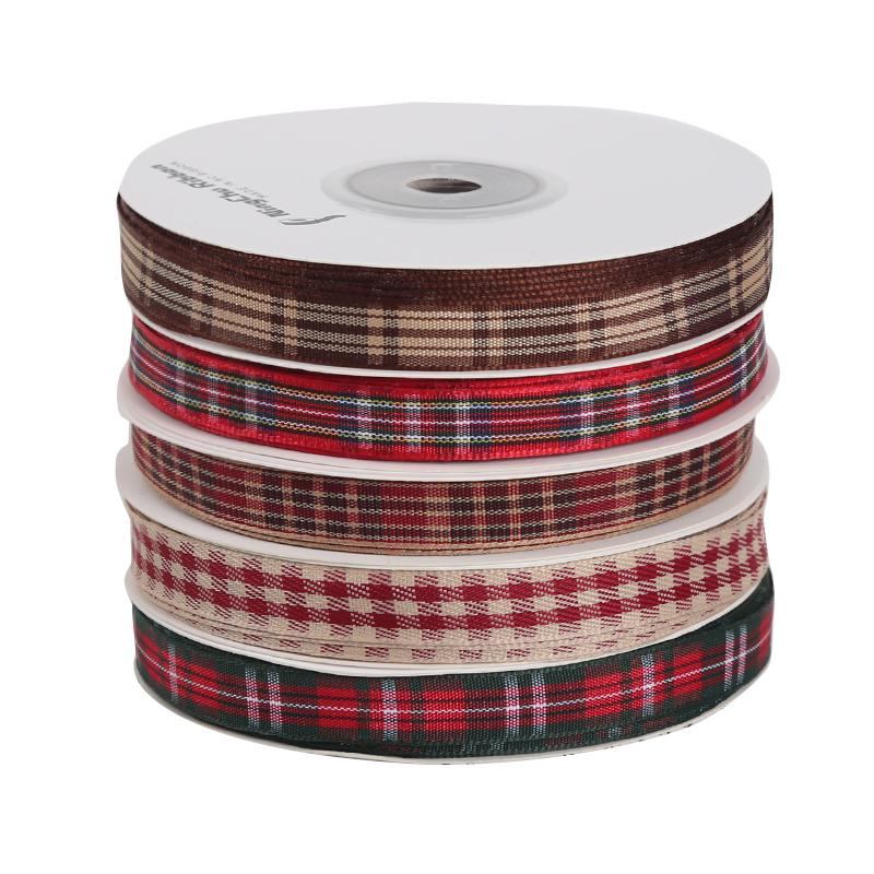 10mm kariertes Satinband für Haaraccessoires, Schleifen, Geschenkboxen & Bastelarbeiten