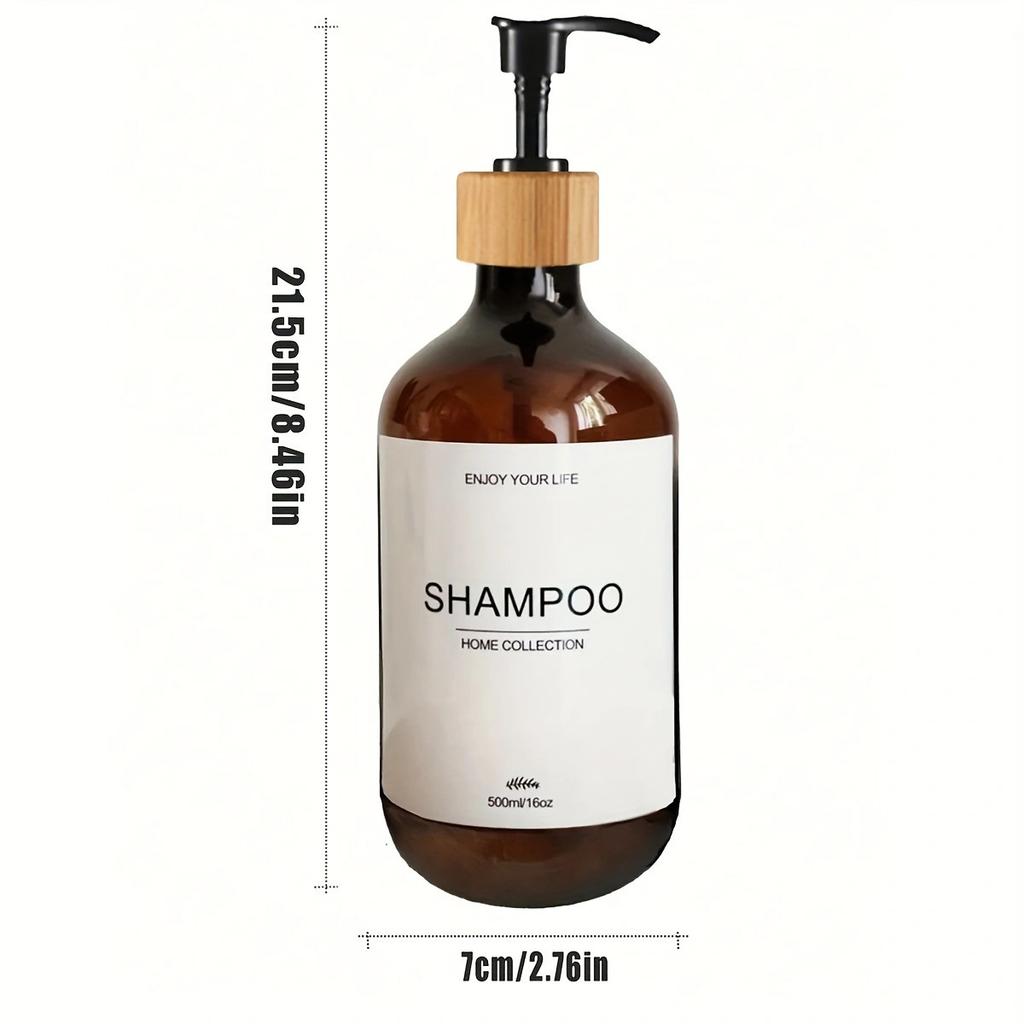 3-Pack 500ml Refillable Shampoo Body Wash Conditioner Lotion Dispenser Pump Bottles for Shower Travel