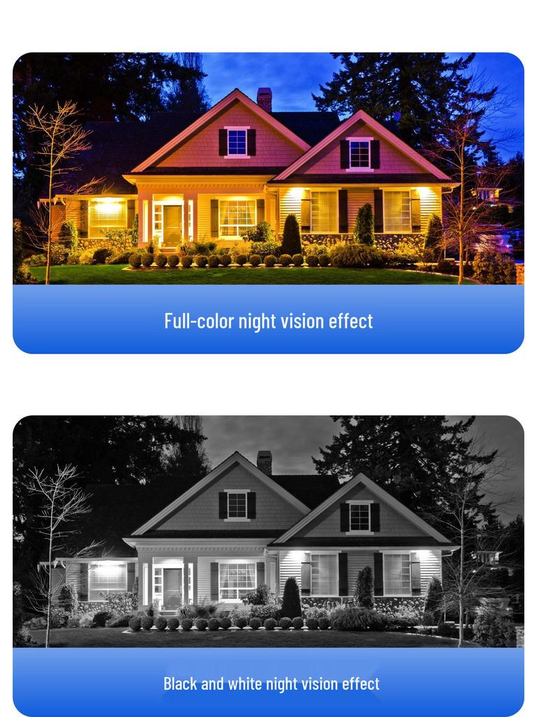 Triple-Lens Solar Surveillance Camera with Remote Two-Way Intercom and HD Mobile Phone Connectivity for Outdoor Use