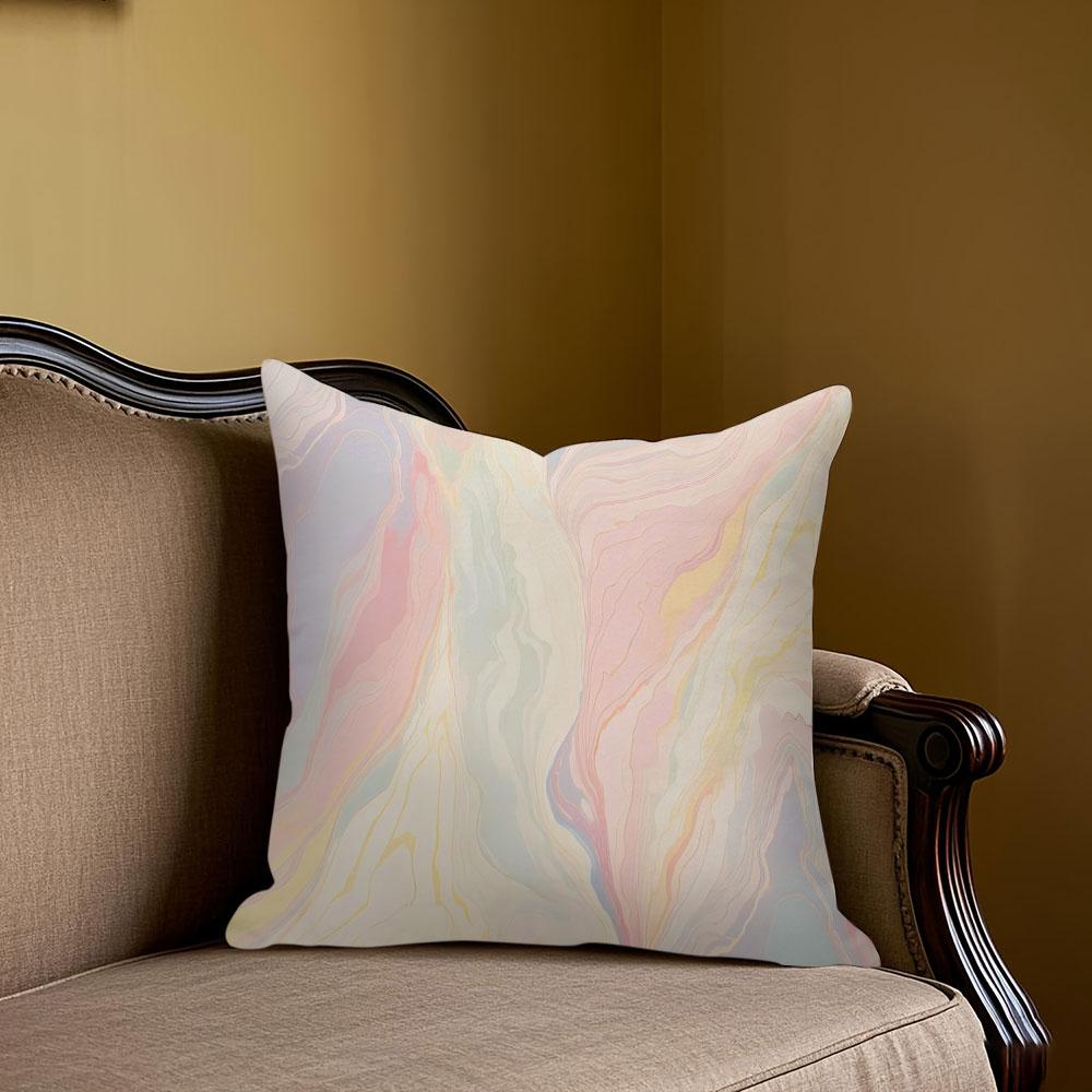 Pastel Marble Square Jacquard Pillow Cover for Sofa Office Waist Cushion Cover Home Decorative Pillowcase