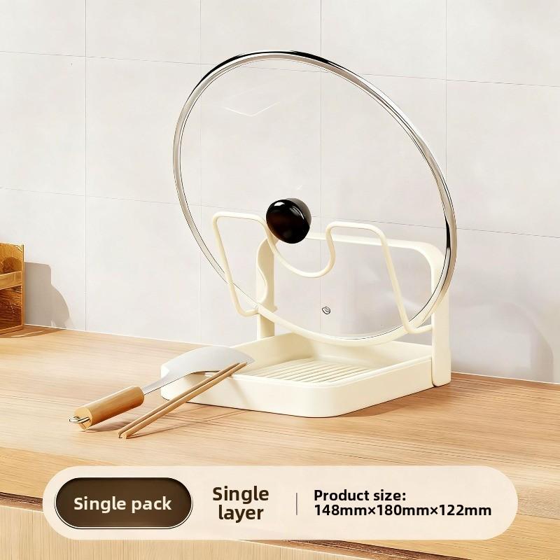Kitchen Countertop Organizer Rack Multi Function Pot Lid Holder Cutting Board Shelf Utensil Drain Storage Stand for Home