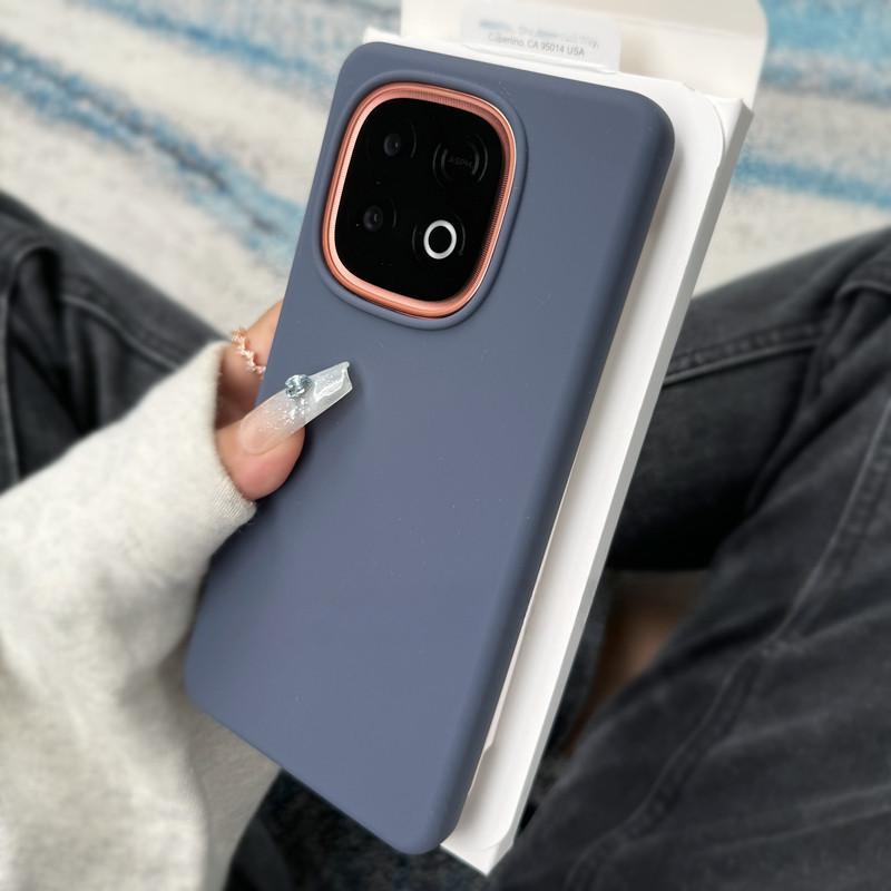 

Премиальный мягкий чехол из настоящего жидкого силикона для IQOO Z10 Turbo/Z10 Turbo Pro/iQOO 13 /Z9 Turbo Противоударный чехол для телефона IQOO 13 полуночно-синий