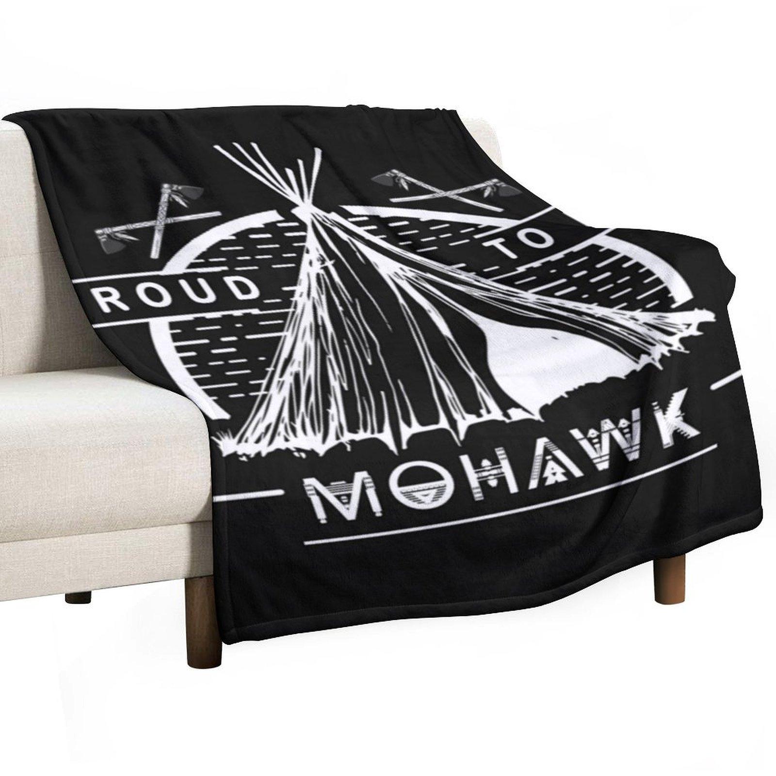 Native American - Proud To Be Mohawk Throw Blanket Thermal for babies Blankets For Sofas Luxury Brand Blankets 30x40in