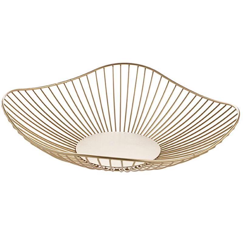 ZISIZ Light Luxury Iron Art Lotus Leaf Fruit Basket