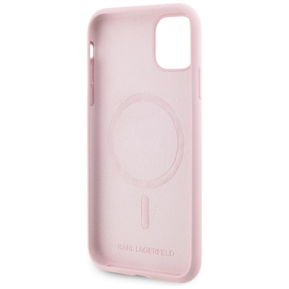 Etui do iPhone 11 Karl Lagerfeld Silicone MagSafe Różowe