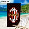 1PC Custom Name Beach Towel Christmas AC Football Crest Beach Towel, Suitable for Camping, Travel, Beach Accessories, Super Absorbent, Family Gift