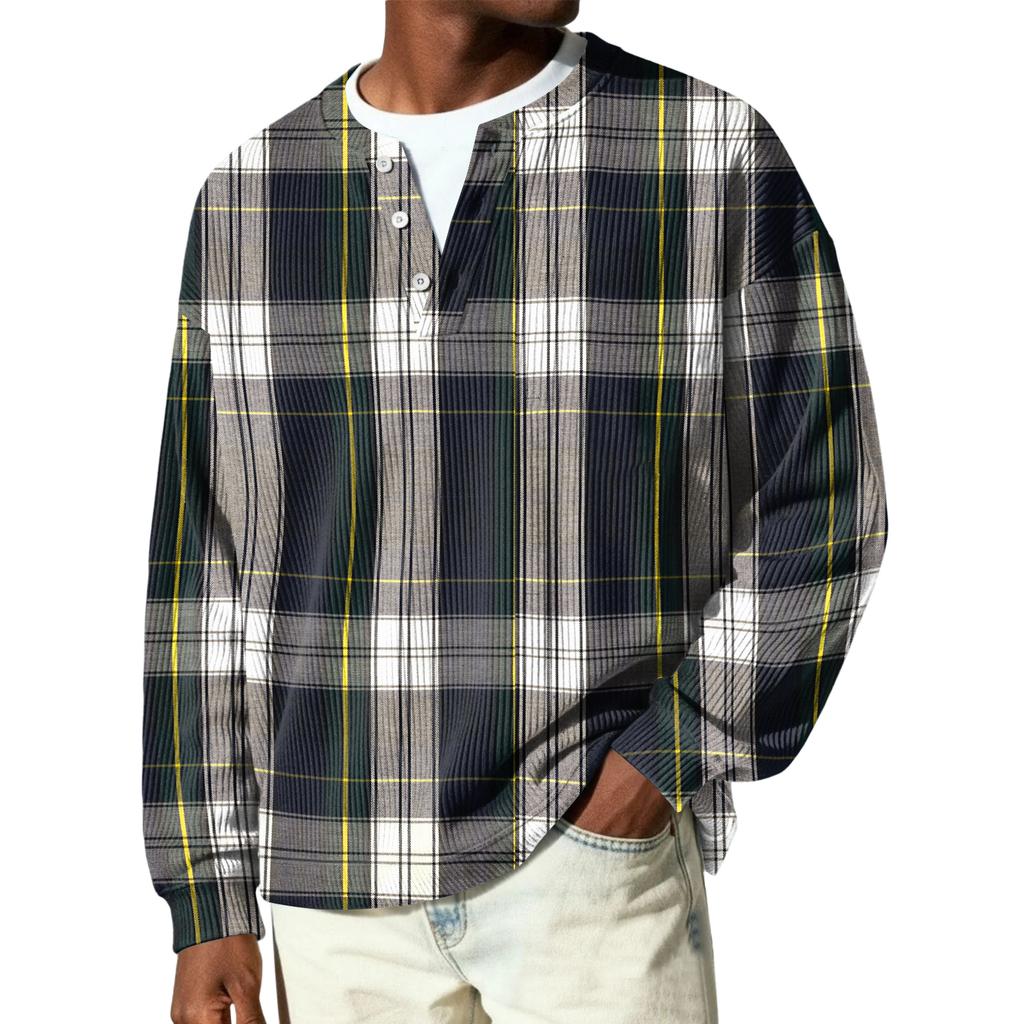 Herren Button-Down Kragen Langarm Rippstrick Pullover