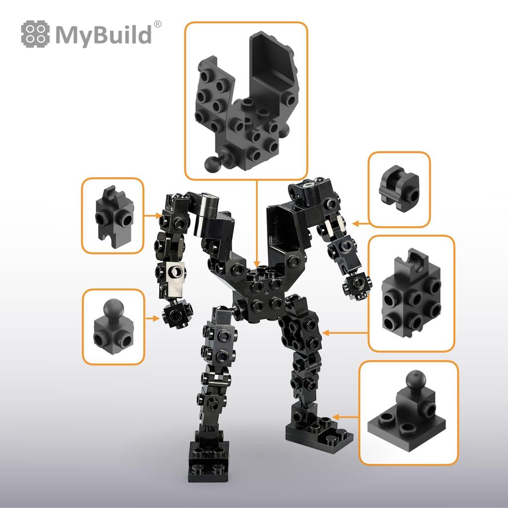 MyBuild 1001 Mecha Frame Building Blocks, Robot Base, Customizable Building Set, Compatible with Other Brands, Ages 12+