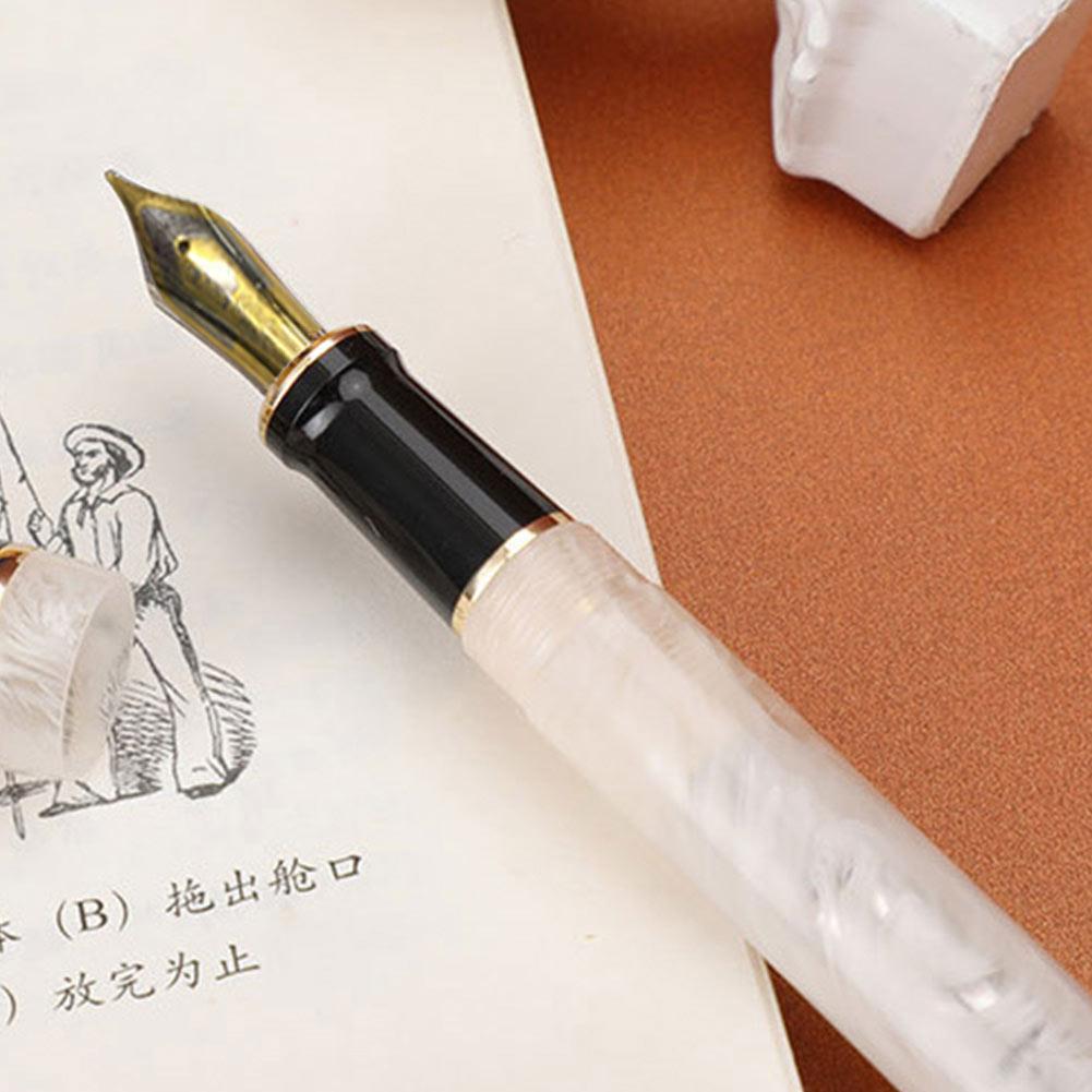 Kaigelu 316 Pluma Fuente Acrílica Punta F Azul Marrón Blanco Mármol Ámbar Patrón Pluma Tinta Escritura Regalo Para Estudiantes Oficina Negocios