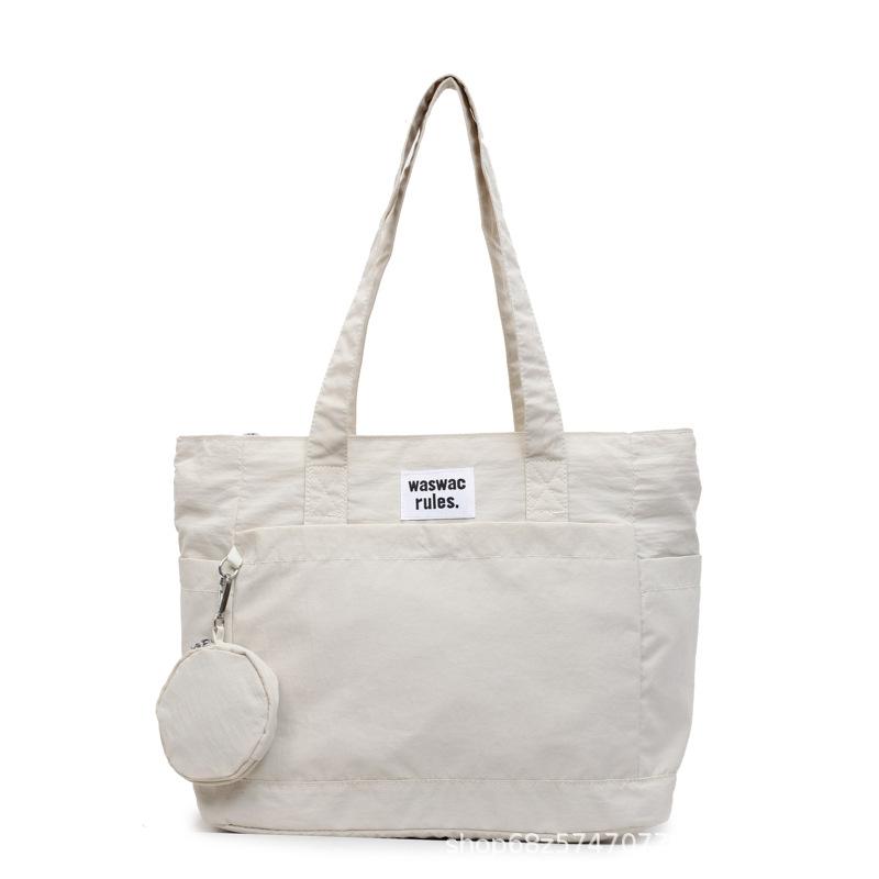 2025 solid color personalized large-capacity casual tote bag shoulder bag underarm bag handbag women's bag commuter canvas bag