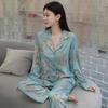 Blüten am Wegesrand: Damen Langarm Pyjama-Set im Nationalstil für Frühling und Herbst