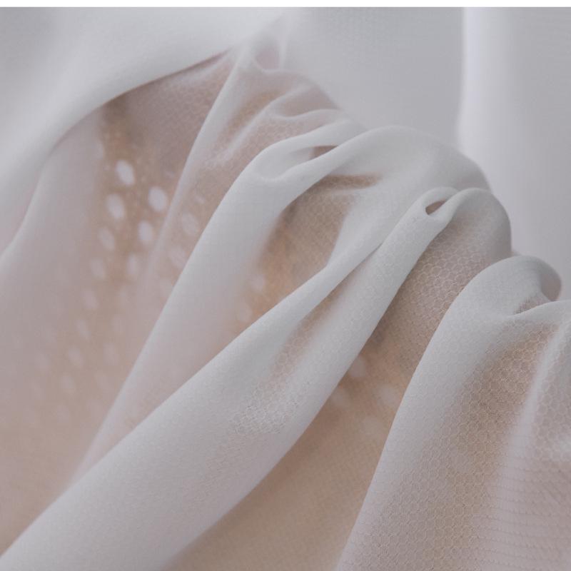 Light-Filtering White Sheer Curtain Fabric for Living Room, Bedroom & Balcony