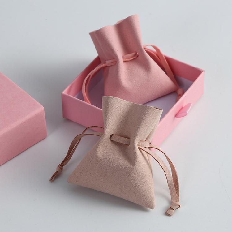 Multifuntional Jewelry Display Bag Square Box and Soft Leather Pouches Leather Texture Suitable for Gifting and Storage