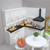 1:12 Scale European-Style White Kitchen Set - Two-Piece Dollhouse Model