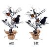 Simulated Halloween Tree Black Spider Crow Berry Festive Decoration Ornament