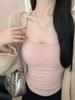 #German velvet thermal vest suspender, autumn and winter inner and outer wear small top, women's slim fit with chest pad, cross back